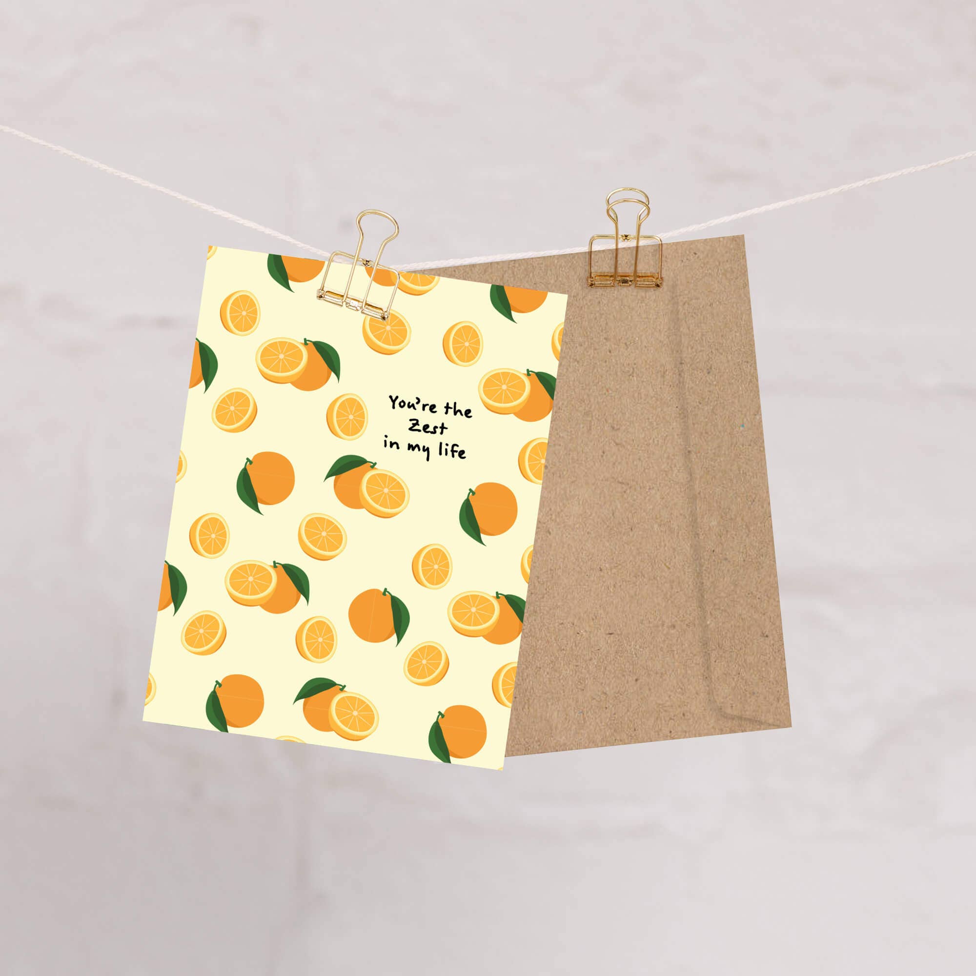 Cute Asian Cards - Wholesale Love Card - You're the Zest Asian Greeting Cards | Cut Fruit Mandarin Orange Food1