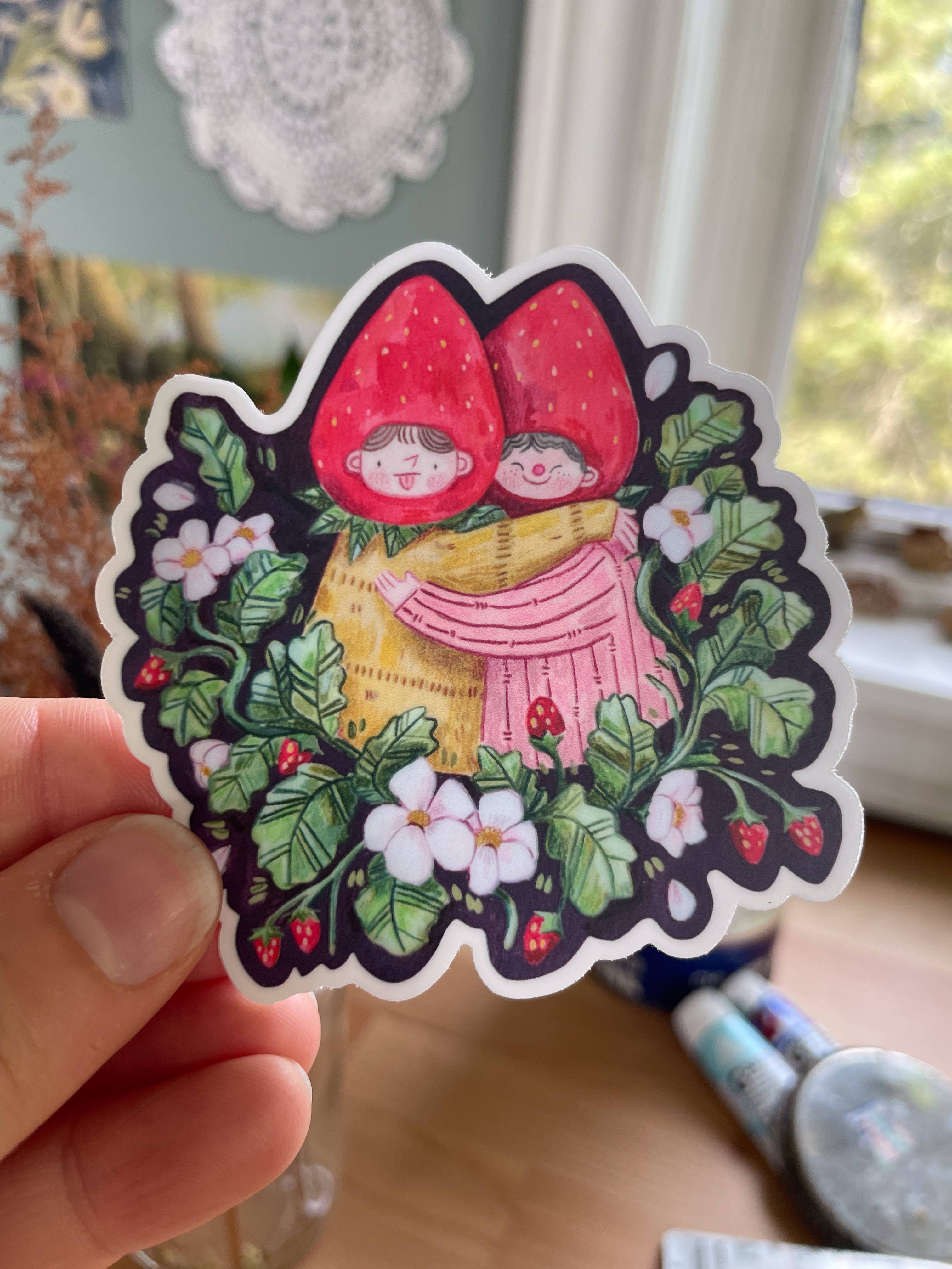 Leah Bees Creations - Wholesale Sticker - Strawberry Buddies — Vinyl Sticker2