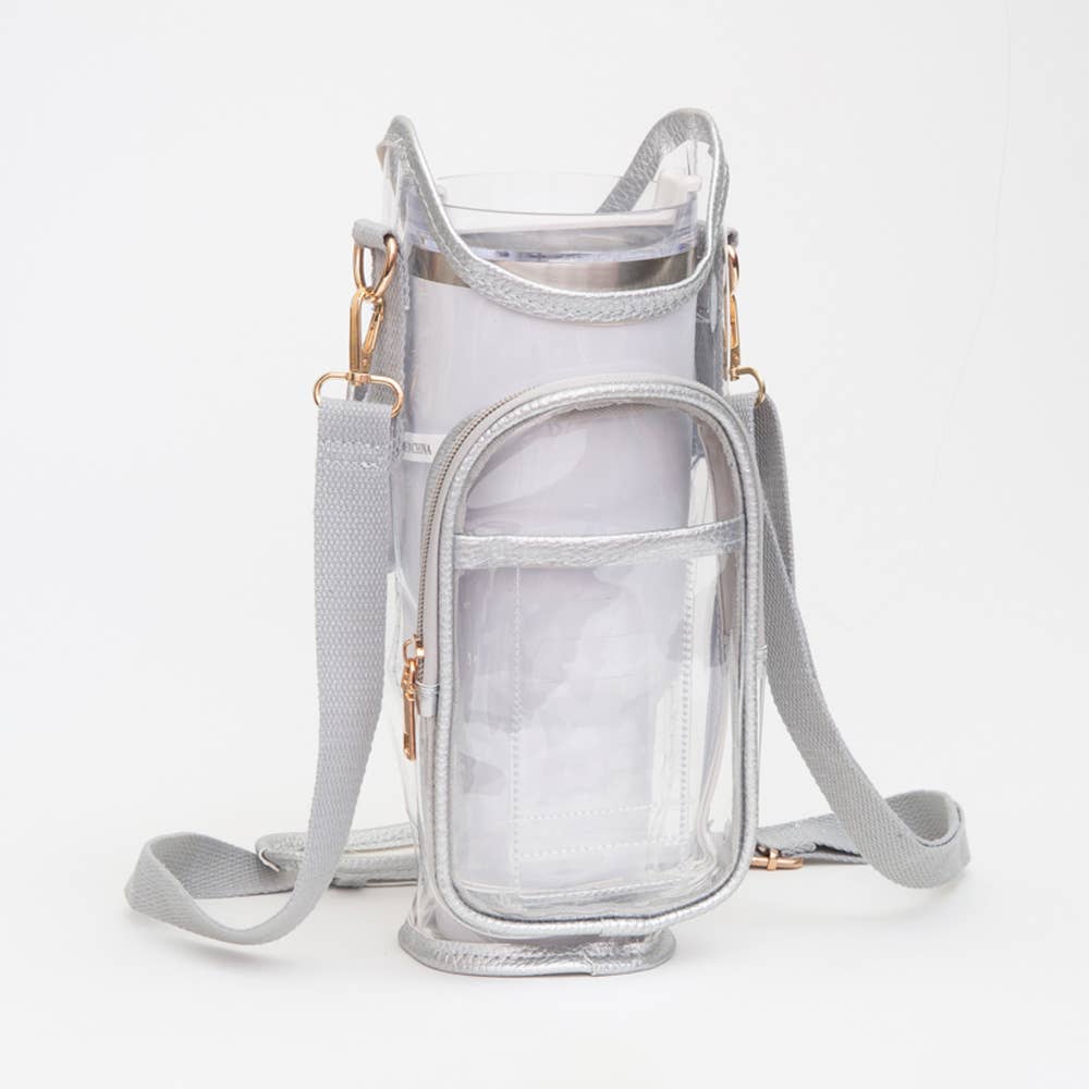 Sensibling Corp. - Vente Sac à bandoulière – femme - Sac bandoulière porte-gobelet transparent12