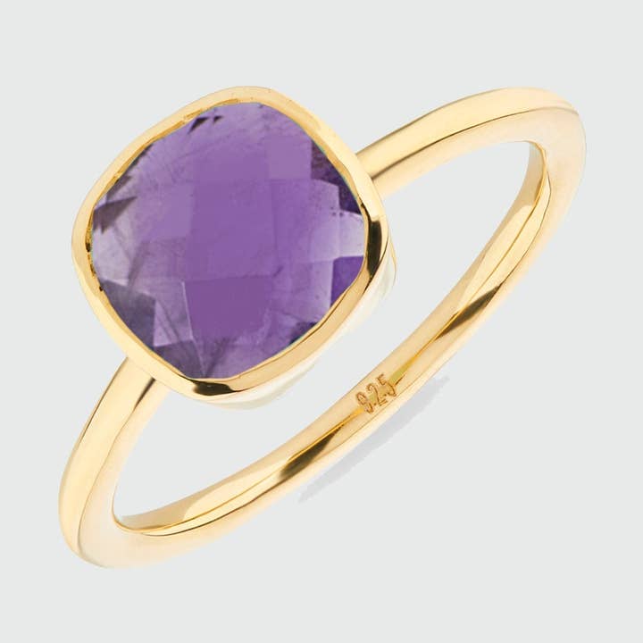 Anel de vermeil em ouro ametista Mondello por atacado de Auree Jewellery