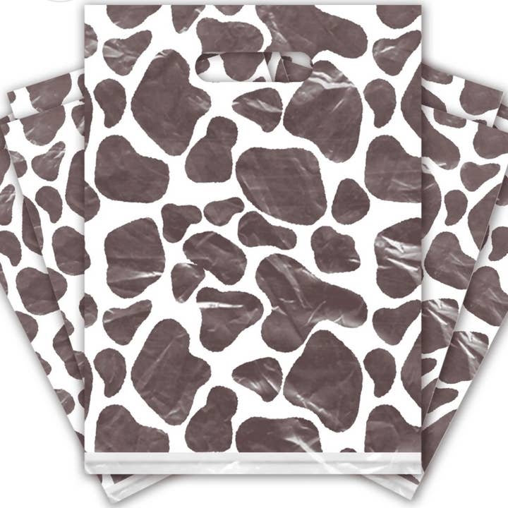 9x12 plastic merchandisezakken met koeienprint, 100 stuks voor wholesale door Majestic mailers