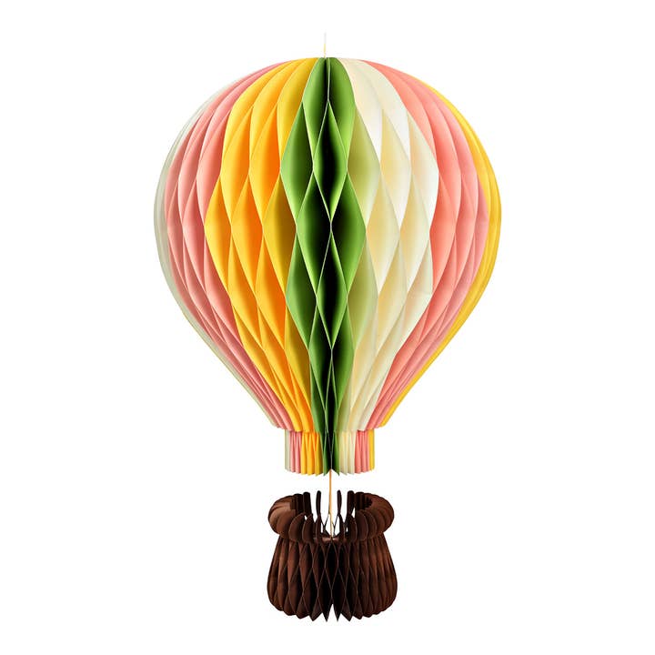 Suspension alvéole montgolfière en papier/carton, multicolore (L/H/P) 60x95x60cm pour la vente par Wurm