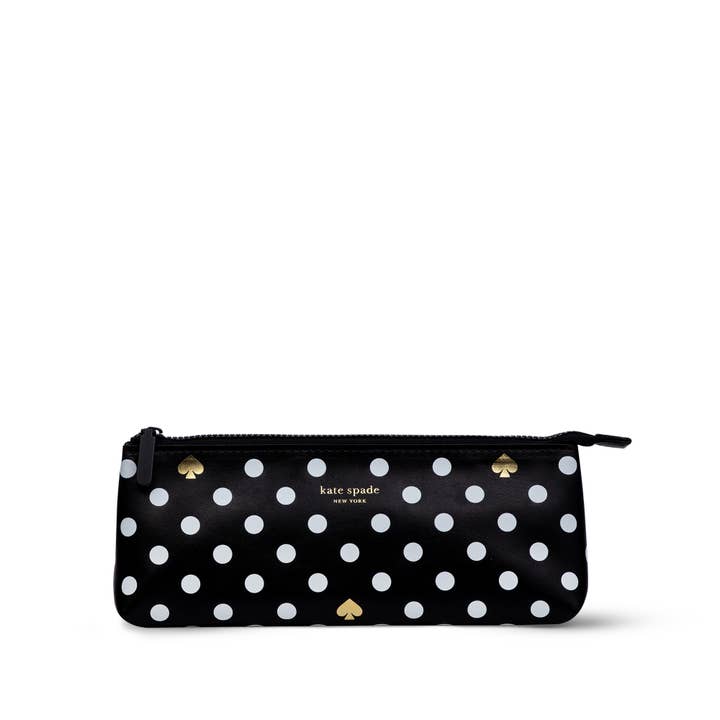 Pencil Case, Polka Dots (Black/White) for wholesale by Kate Spade New York by Lifeguard Press