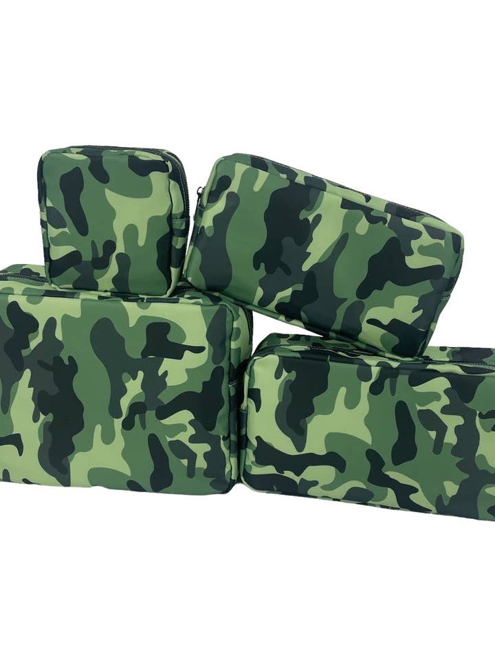 Camouflage- Travel Cube Bags- Nylon Toiletry Bag -Boys for wholesale by Social Grace & Company