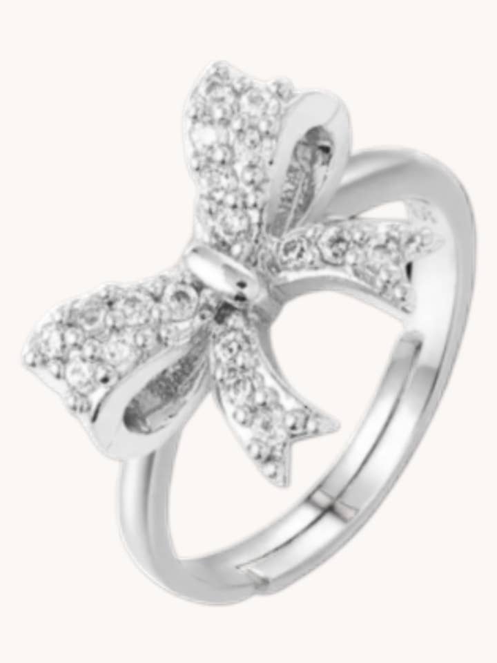 Bow Silver Ring -Festive Jewelry, Christmas Bestseller for wholesale by Gratinsta