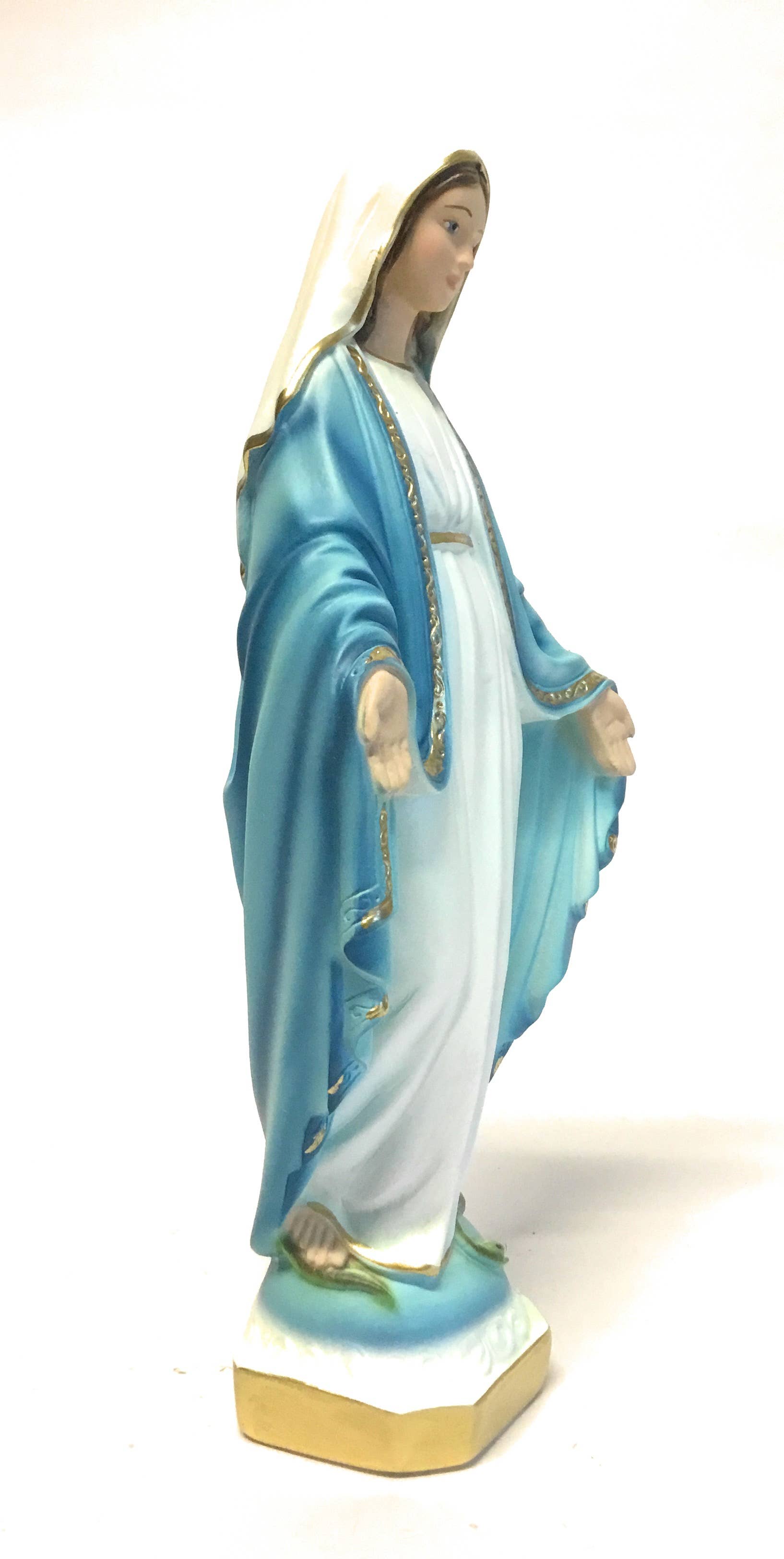 Costa Articoli Religiosi – Engroshandel Pyntefigur – Mirakuløs Madonna-statue i fosforescerende gips, 33 cm3