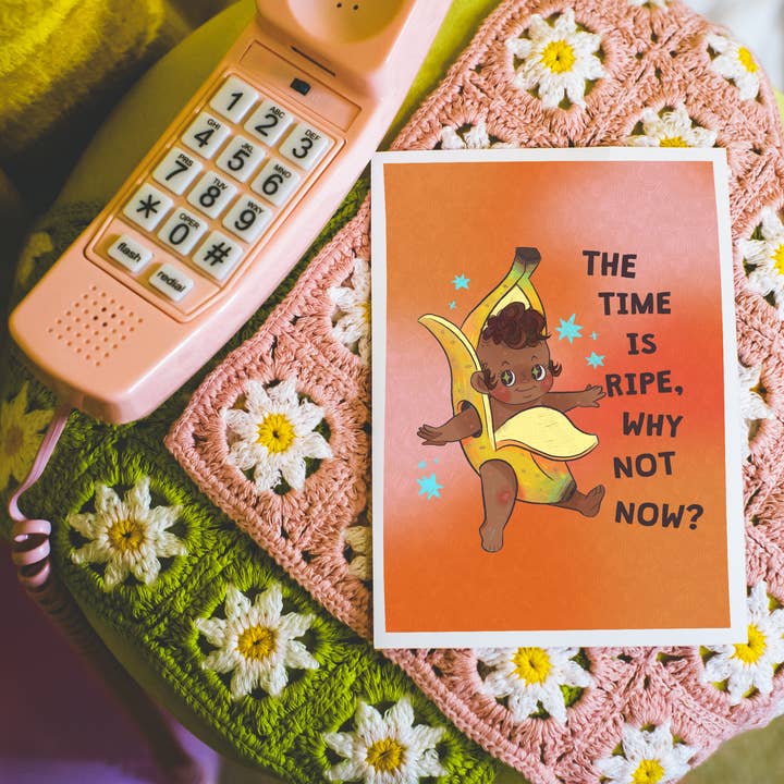 Me0wgs Illustration - Wholesale Art Print - "The Time is Ripe" Banana Baby Art Print