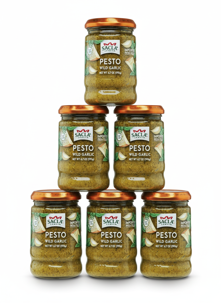 Sacla - Wholesale Pesto - Sacla Italy Wild Garlic Basil Pesto 6x6.7o Green Pasta Sauce1