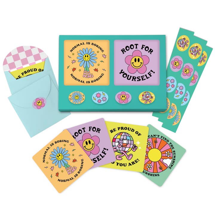 Studio Oh! - Wholesale Stationery/Notecard Set - Be the Sunshine Mini Note Card Set with Stickers1