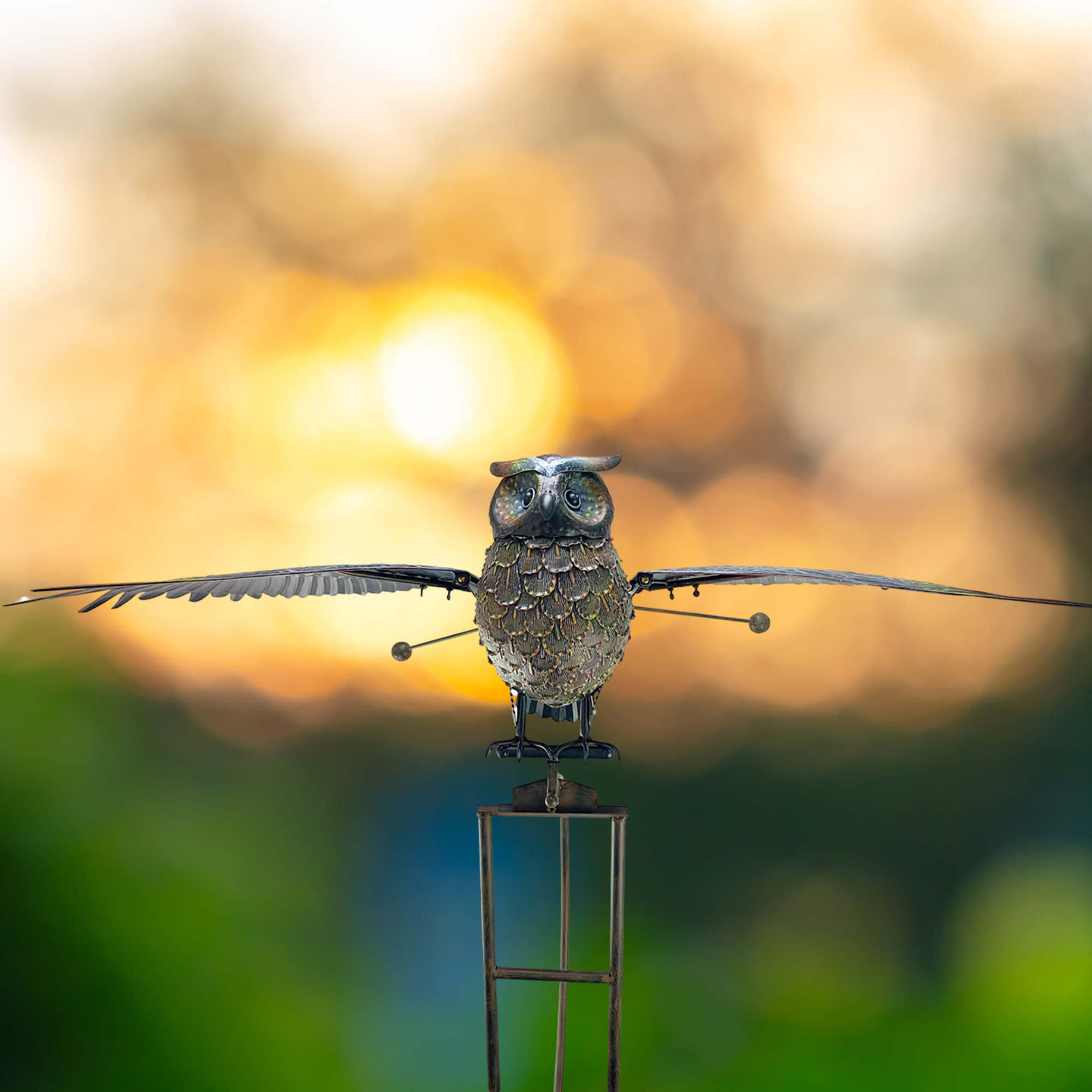 RCS Gifts - Wholesale Outdoor Ornament/Decor - Jumbo Owl Garden Balance Rocker – over 5.5 ft Wingspan!1