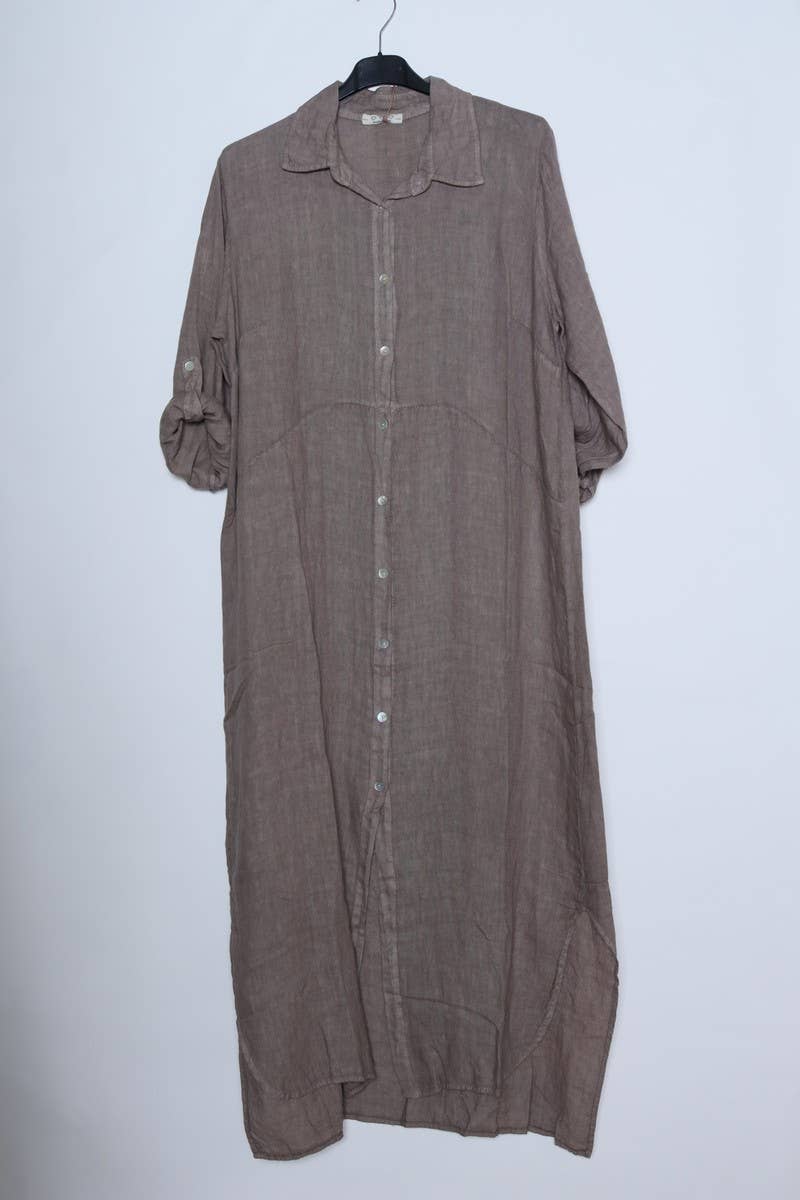 LÉA & LUC - Wholesale Dress - Women's - Long shirt dresses in 100% Linen REF. 148412