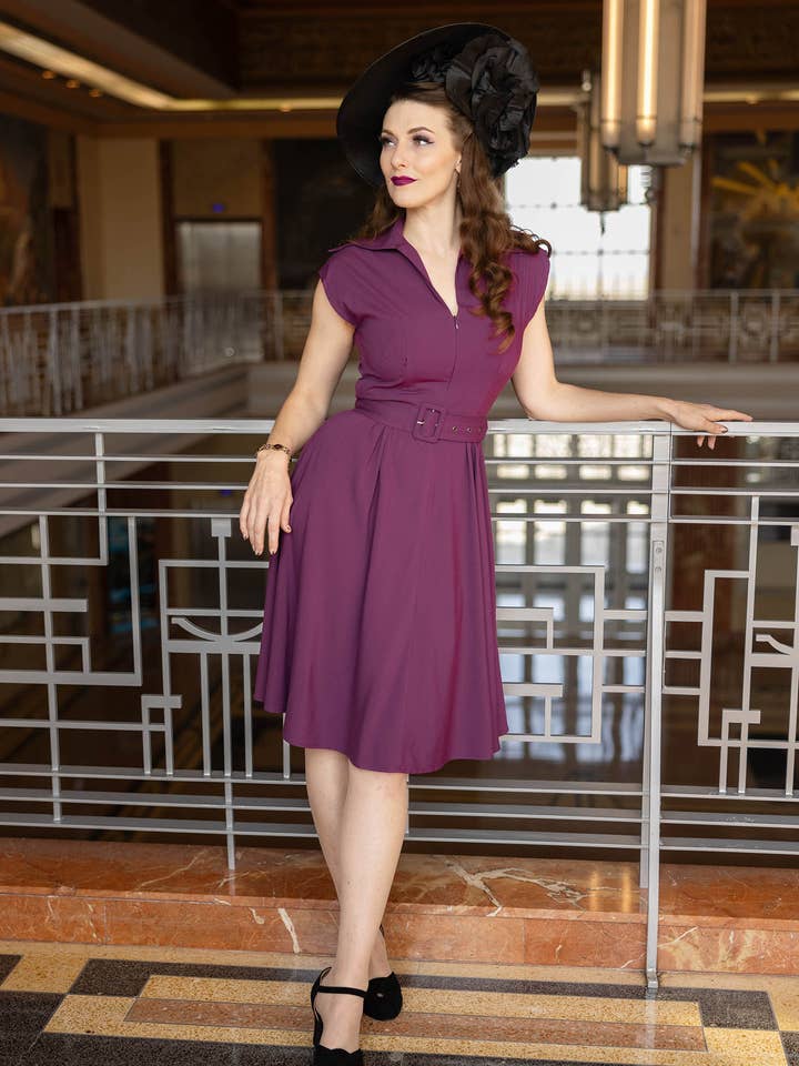 Vestido Zip Front Lucky Day - Beringela por atacado de TRASHY DIVA