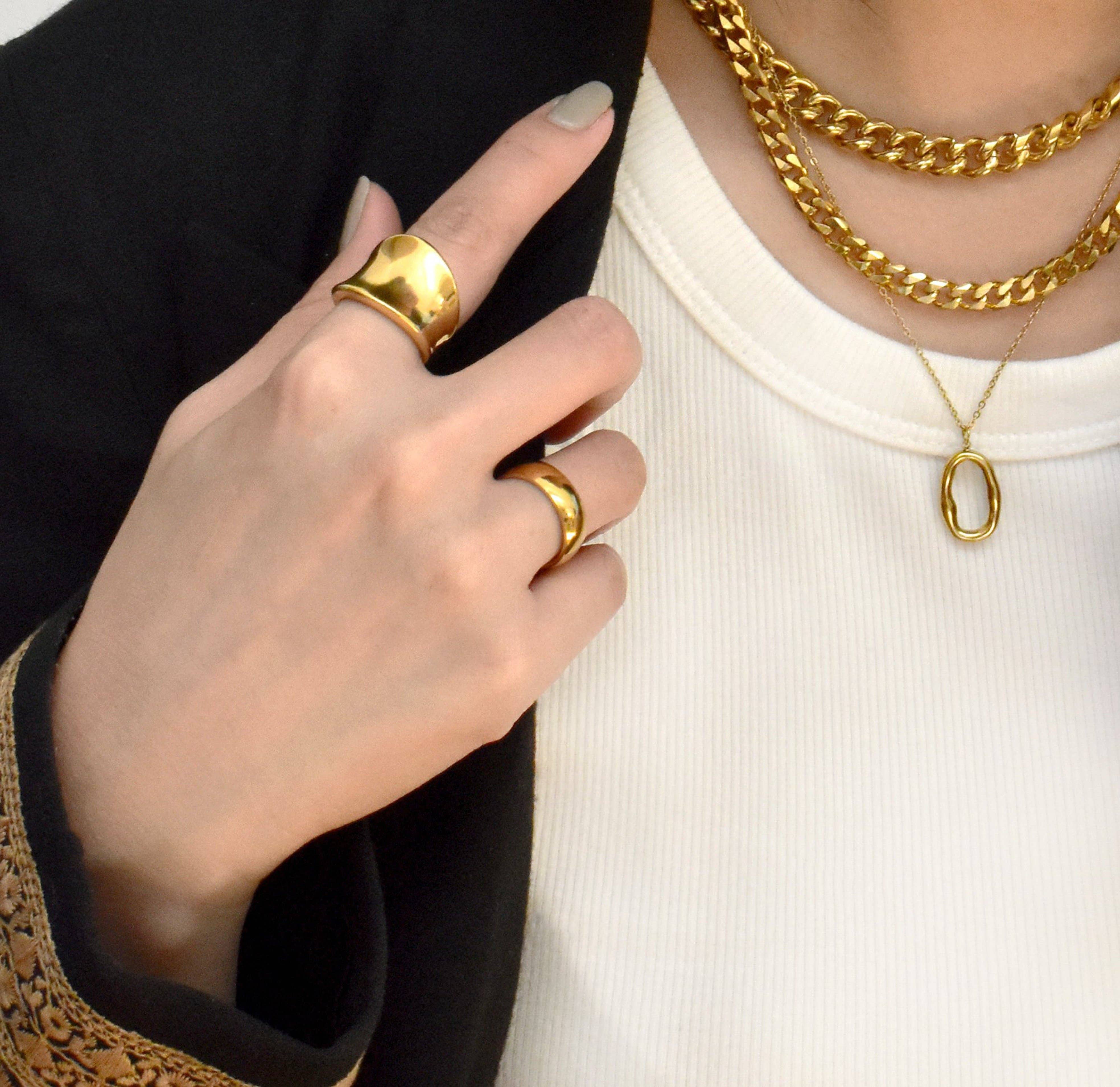 MAI DESIREE - Vendita all'ingrosso Anello midi/a fascia - ANELLO DA SELLA JORDYN GOLD1