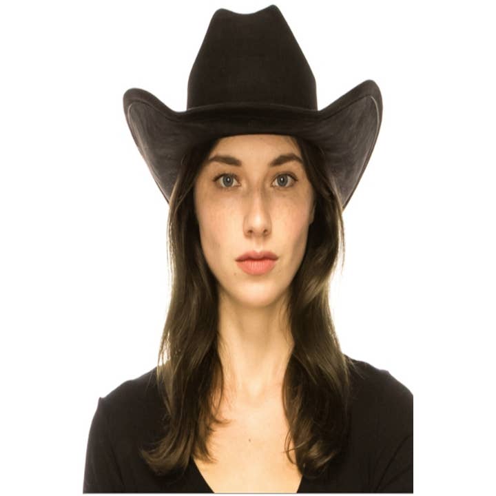 One and Only Accessories - Wholesale Cowboy Hat - Women's - VEGAN SUEDE CATTLEMAN COWBOY HAT