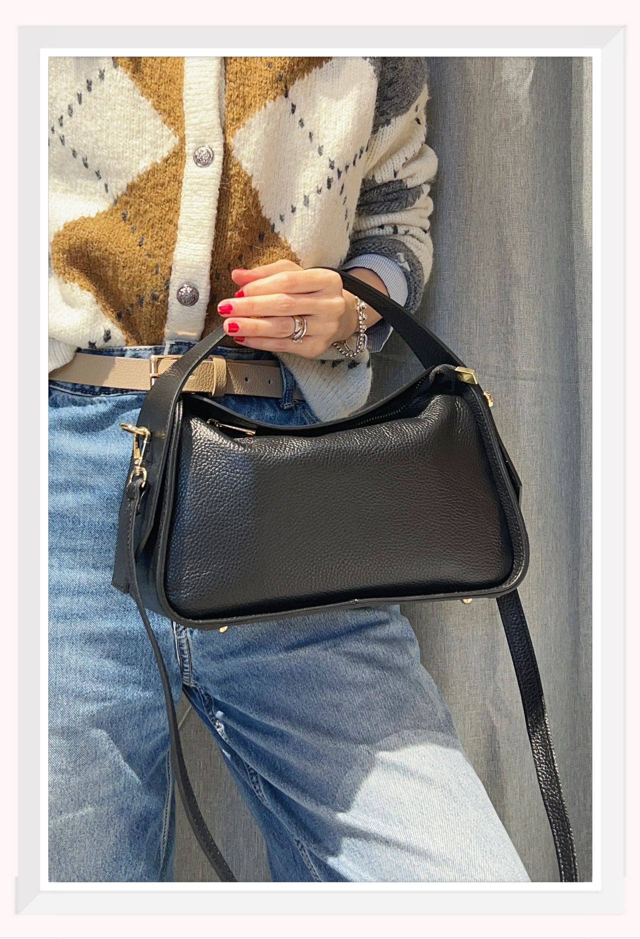 Z et Z – Großhandel Schultertasche – Damen – Handtasche aus genarbtem Leder mit Reißverschluss2