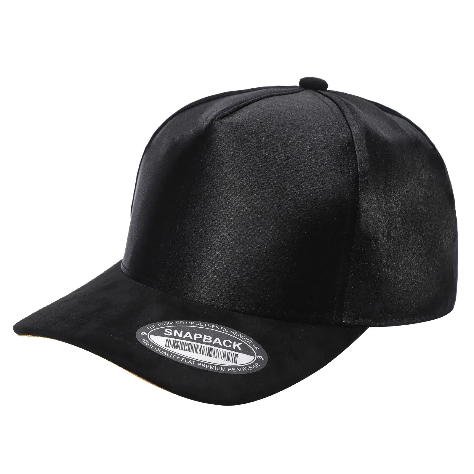 Burzip collection – Großhandel Basecap – Unisex – TC2>TCSTS Satin-Krone, Wildleder-Schirm Blanko 5-Panel Baseballkappe0