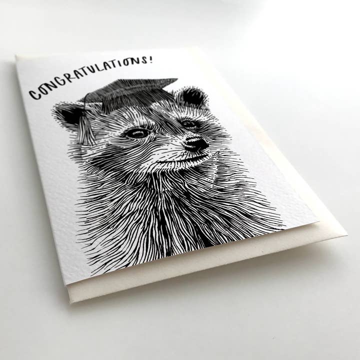 Oliver Stockley - Wholesale Graduation Card - Graduation Raccoon Card3