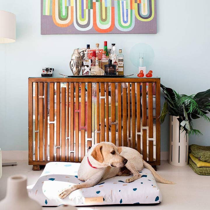 LAY LOâ„¢ Pets - Wholesale Pet Bed - Dog - LAY LO - White Terrazzo Mid-Century Modern Bed Cover