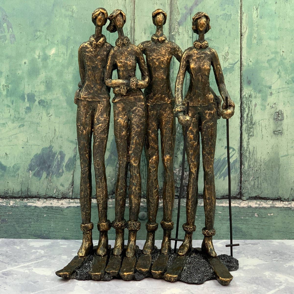 Bentley & Bo – Escultura por atacado – Escultura em Bronze Antigo do Clube de Esqui3