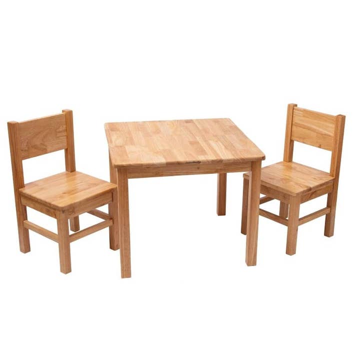Children's Table and Chairs Set in Natural Wood 4-7 years for wholesale by Pioupiou et Merveilles