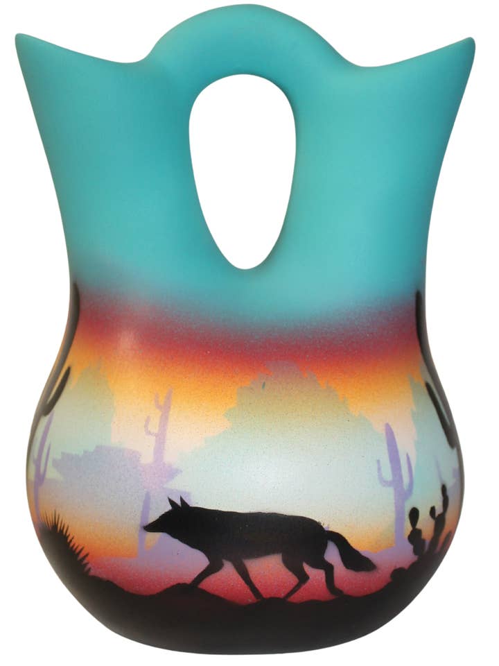 43025 Colorful Sonora 5 1/2 x 8 Wedding Vase for wholesale by Cedar Mesa Pottery