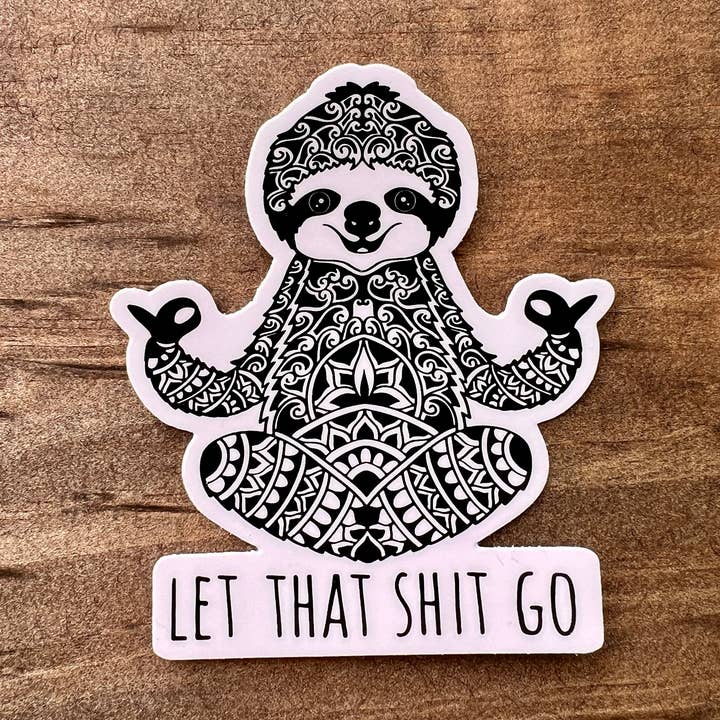 Autocollant Paresseux Yoga - Résistant aux intempéries - 3,5 pouces pour la vente par 208 Tees