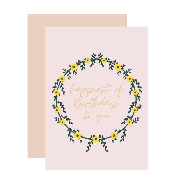 Happiest Birthday Greeting Card for wholesale by Aims Moon Paperie