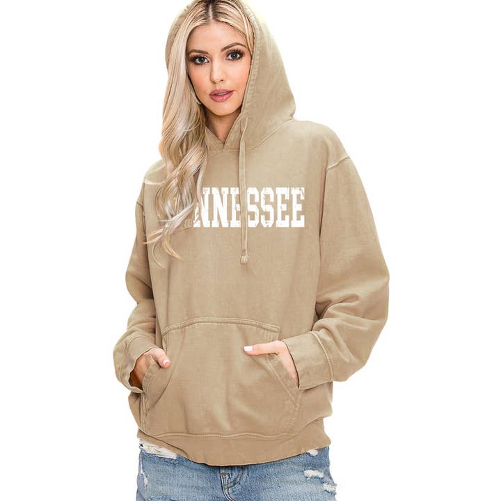 HRTandLUV - Wholesale Hoodie - Women's - TENNESSEE MINERAL WASH HOODED SWEATSHIRTS1