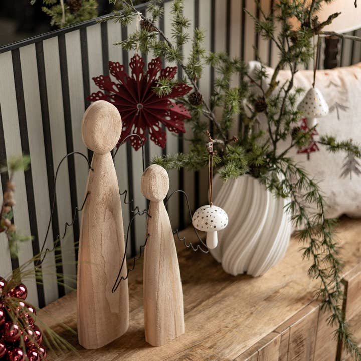 Wurm - Wholesale Decorative Figurine - Porcelain Mushroom Hanger, 2-piece, White (W/H/D) 6x8x6cm1