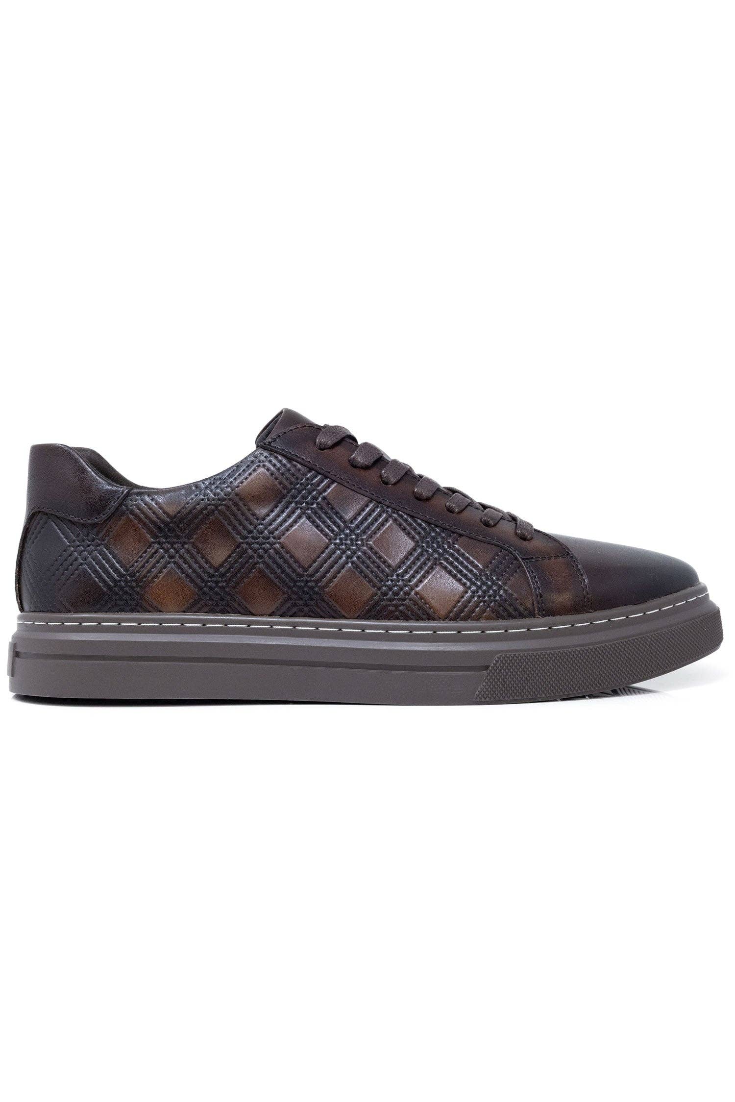 BARABAS - Wholesale Lifestyle Sneakers - Men's - Men's Checkered Lace-up Leather Sneakers 5SH0910