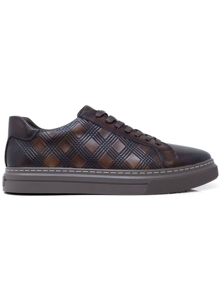 BARABAS - Wholesale Lifestyle Sneakers - Men's - Men's Checkered Lace-up Leather Sneakers 5SH0910