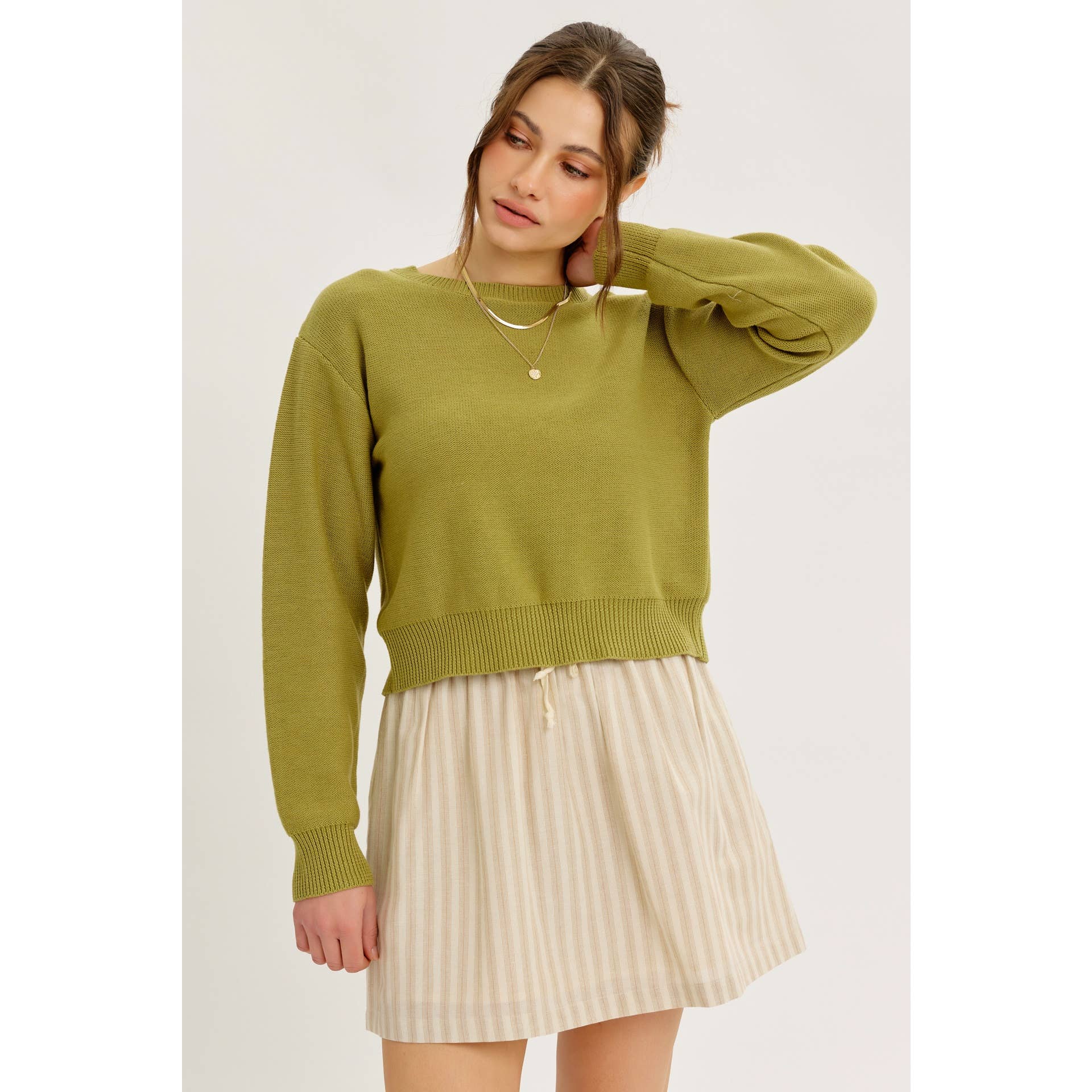 idem ditto – Pulôver - Mulher por atacado – TOP DE MALHA COM LAÇO NAS COSTAS E DECOTE REDONDO EM CONTRASTE33