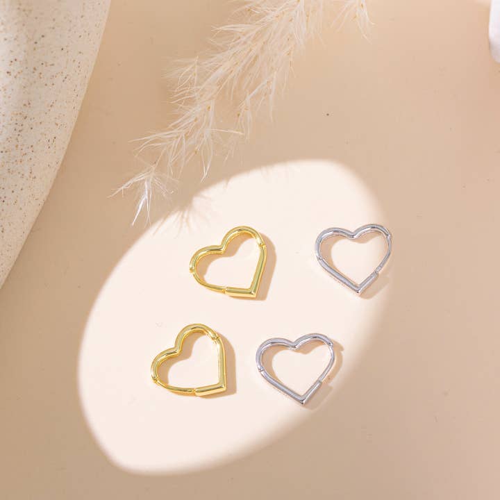 happyzzzsu - Wholesale Oorringen - Sterling zilveren hoepeloorbellen met lief hart5