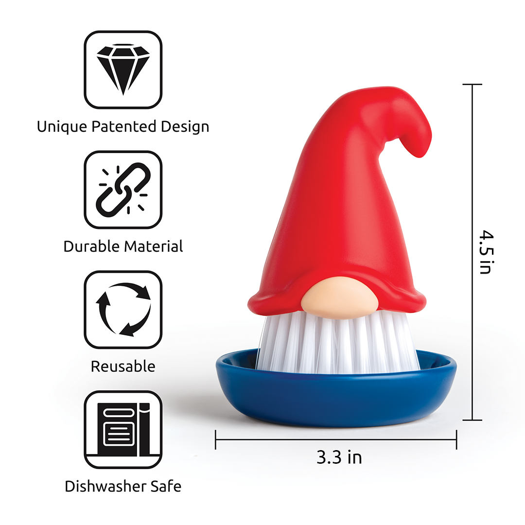 OTOTO - Wholesale Cleaning Brush - Beardy Gnome Dish Scrub Brush - Kitchen Gifts6