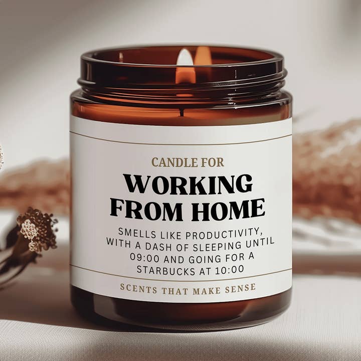 Working From Home Candle Funny Gifts for wholesale by Fragranced Humour