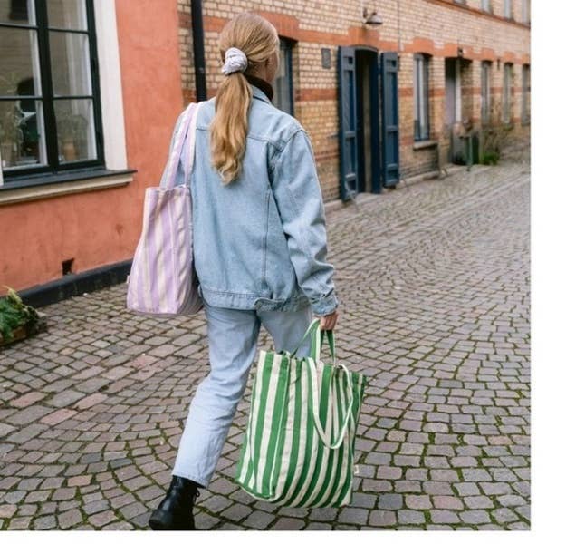 Alo Organic International - Wholesale Tote Bag - Women's - Striped Canvas Tote Bag Original - Any Color1