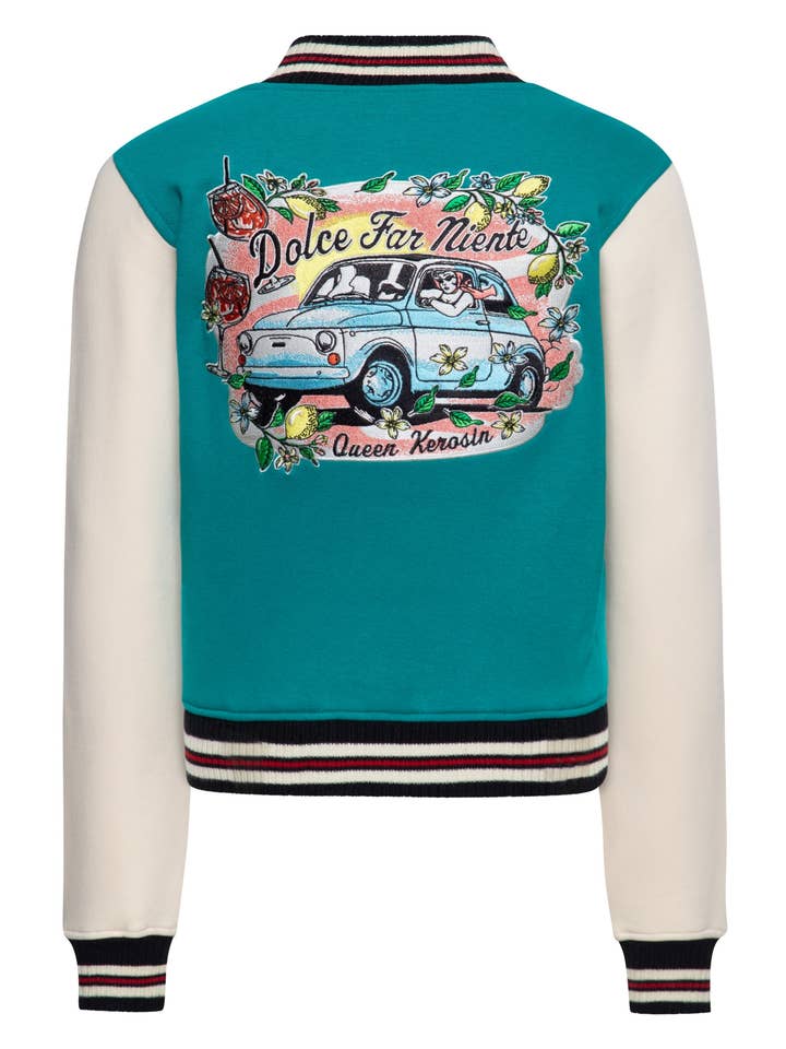 Casaco college 'Dolche Far Niente' em verde-menta por atacado de KING KEROSIN