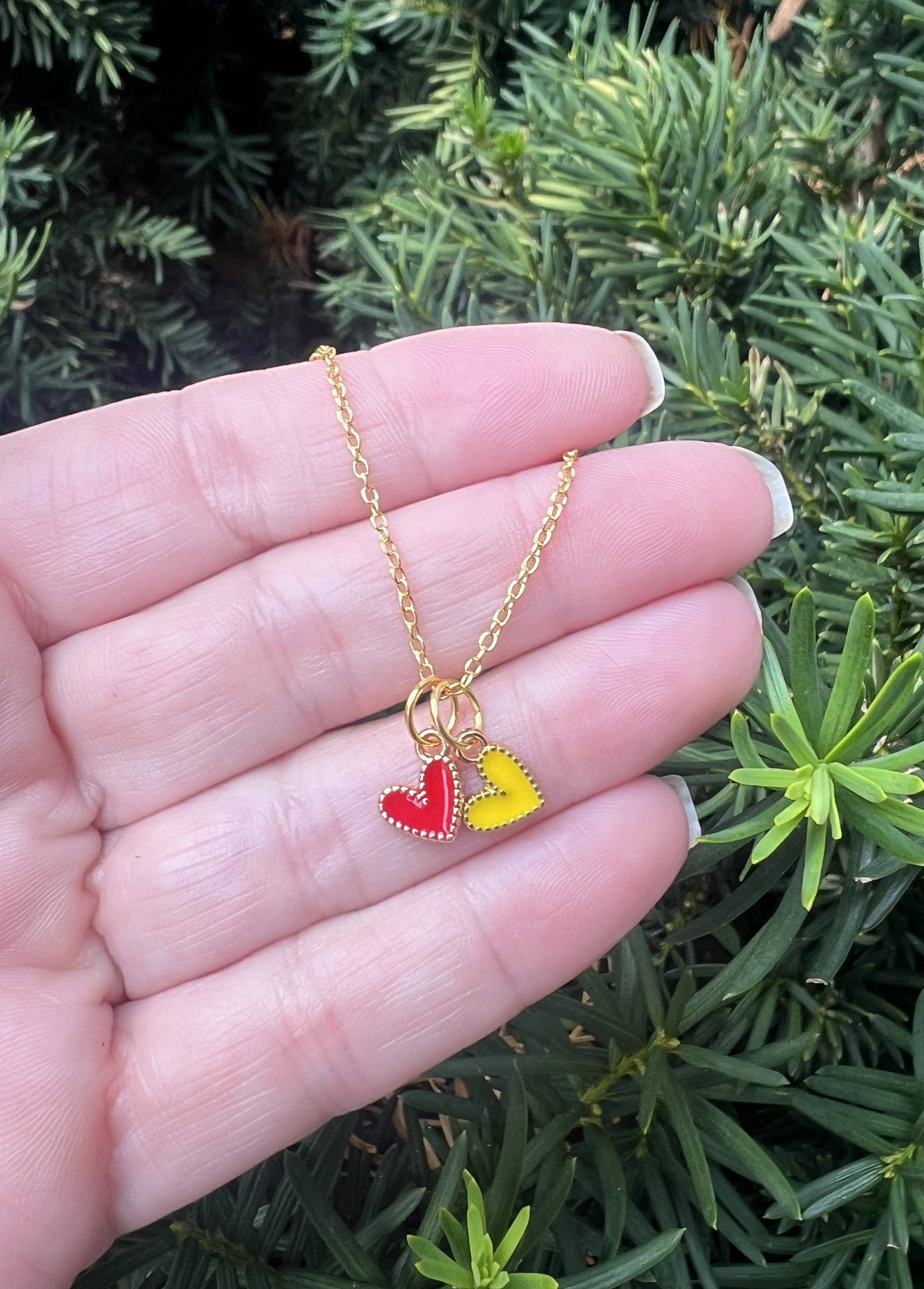 Baubles by B - Wholesale Pendant/Charm Necklace - Red Yellow Chiefs Heart KC Charm Necklace Kansas City3