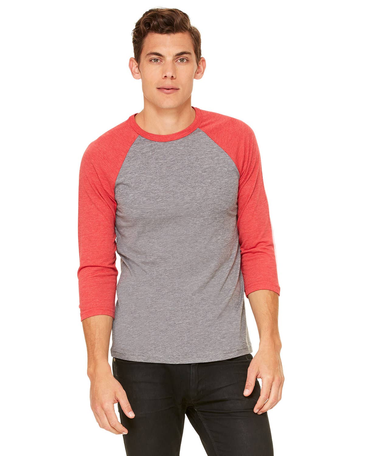 Total Apparel - Wholesale T-Shirt - Men's - Bella + Canvas 3200 - Unisex 3/4-Sleeve Baseball T-Shirt8