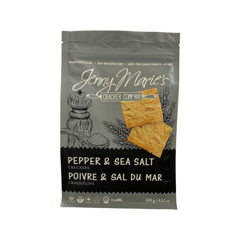 Jenny Marie's Cracker Company - Vente Biscuit salé - Crackers Gourmets au Poivre et Sel Marin – Végétaliens, Artisans1