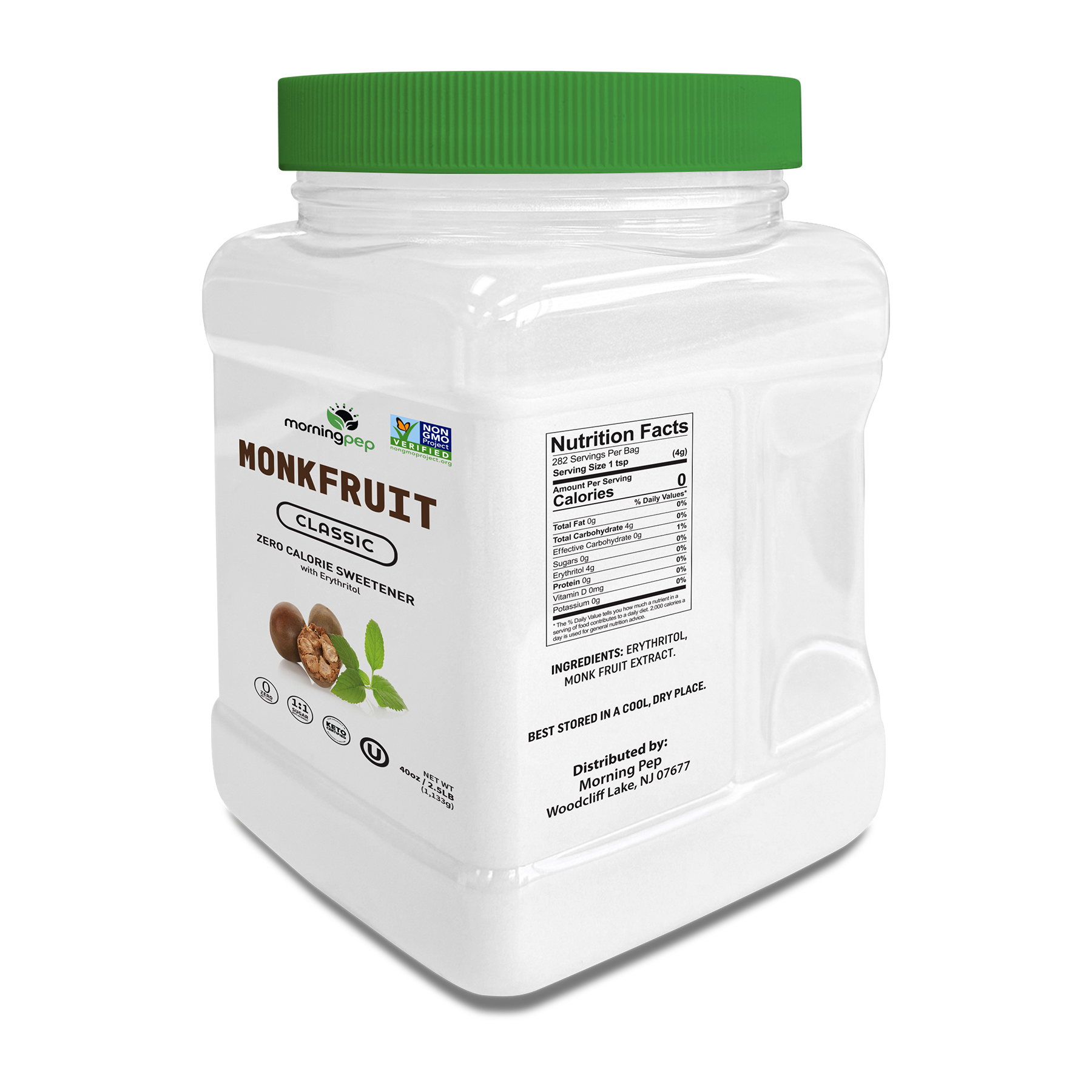 Durelife - Wholesale Sugar/Sweetener - Morning Pep Monk Fruit Sweetener, Classic White 2.5lb8