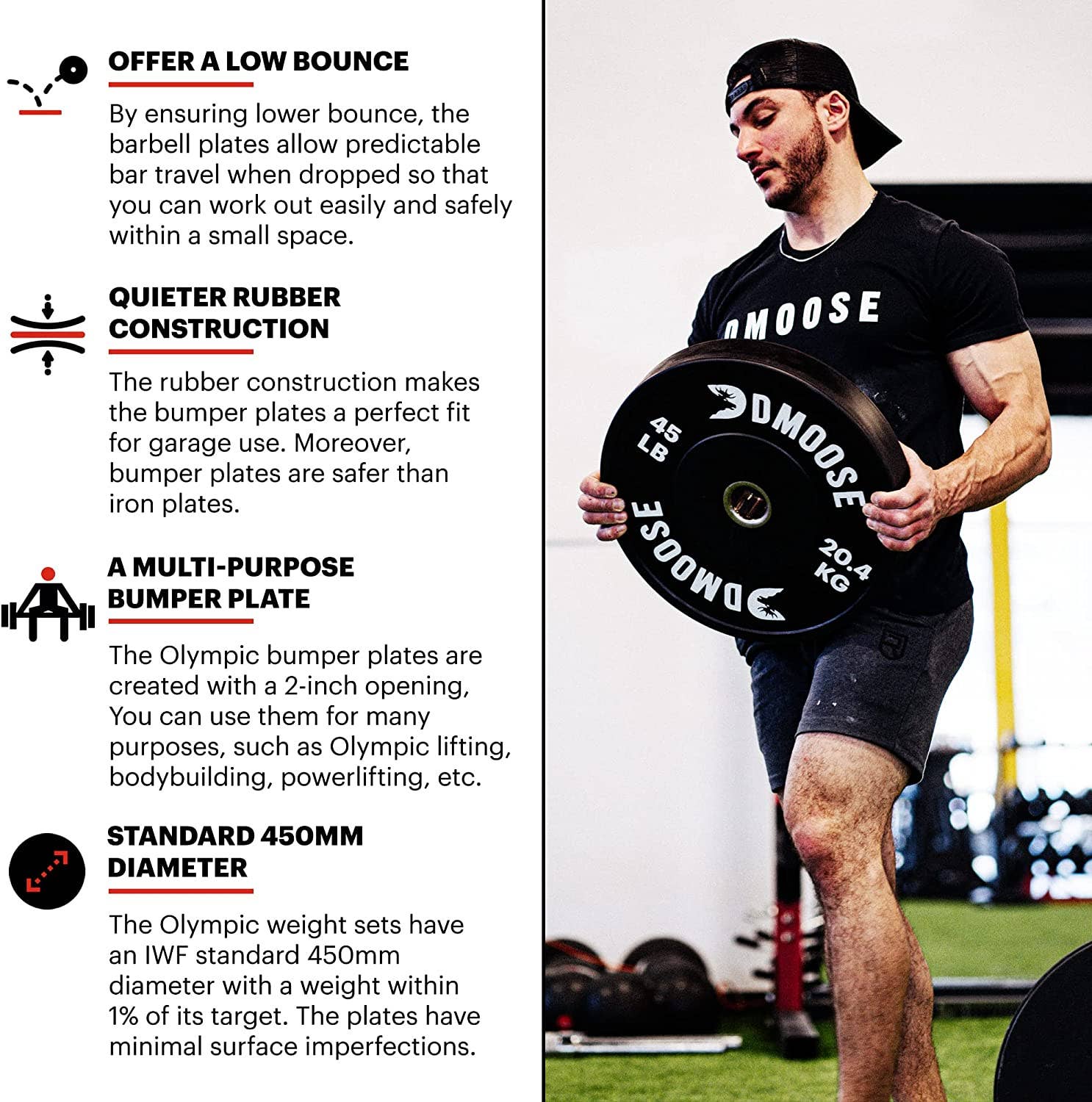 DMOOSE - Wholesale Fitness Equipment - DMoose Bumper Plates Weight Plates Strength Condition6