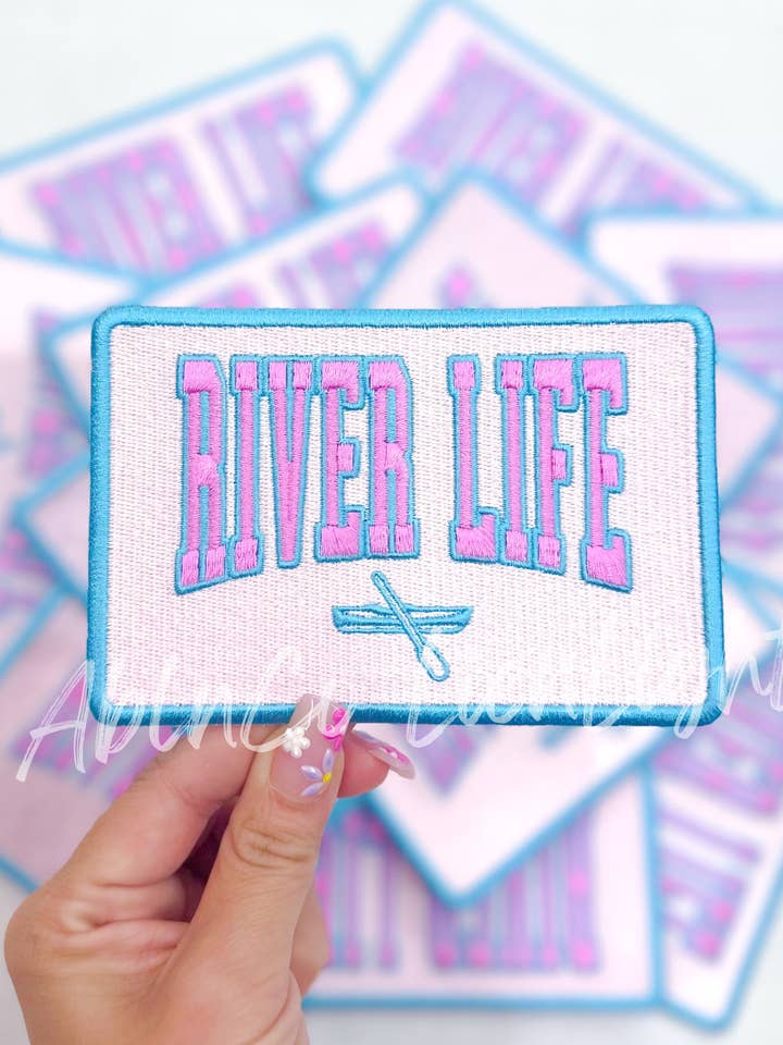 River Life preppy embroidered trucker hat patch iron on for wholesale by ABLNco