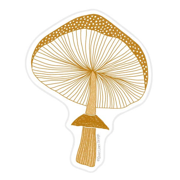 Autocollant en vinyle Polkadot Mushroom pour la vente par Quiet Lines Design