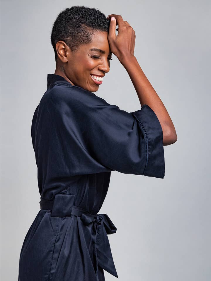 Meadow - Vente Peignoir – femme - Peignoir en soie style kimono4