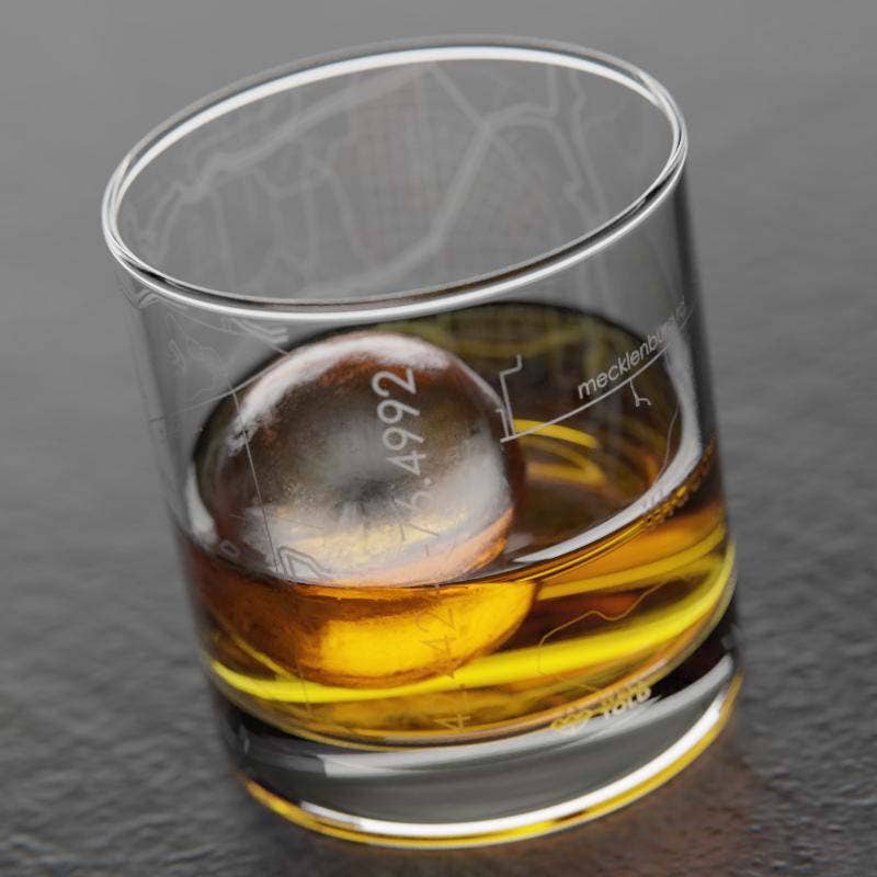 Well Told - Wholesale Cocktail/Liquor Glass - Ithaca, NY City Map - Etched Whiskey Rocks Glass4