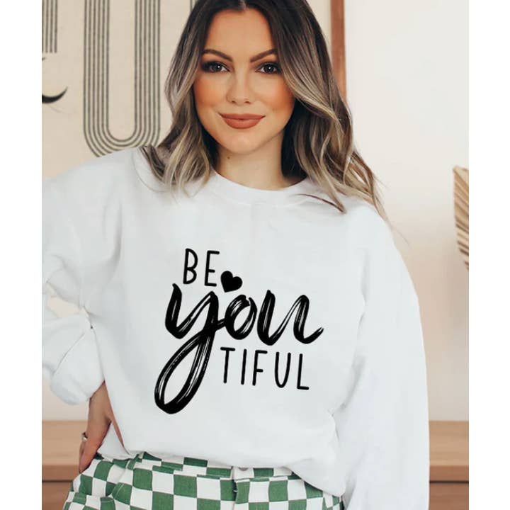 Sweatshirt inspirant Beyoutiful. pour la vente par The Intentional Shop