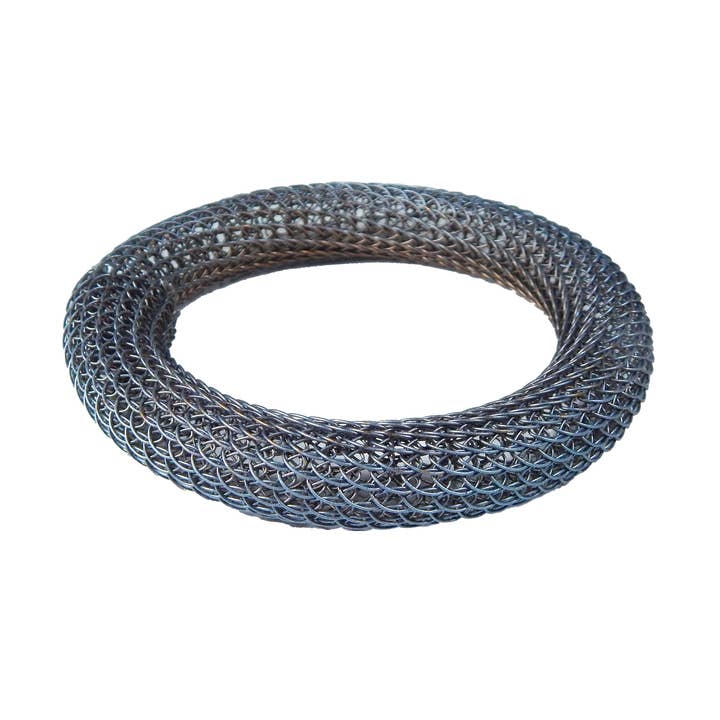 Bold Viking Knit Bangle for wholesale by Sarah Cavender Metalworks