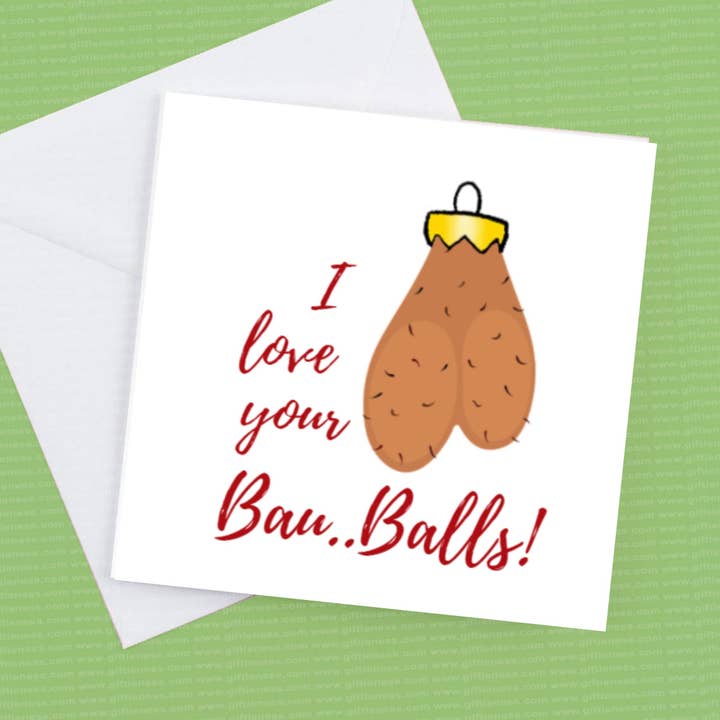 Christmas Card I Love your Bau.. Balls for wholesale by Giftieness