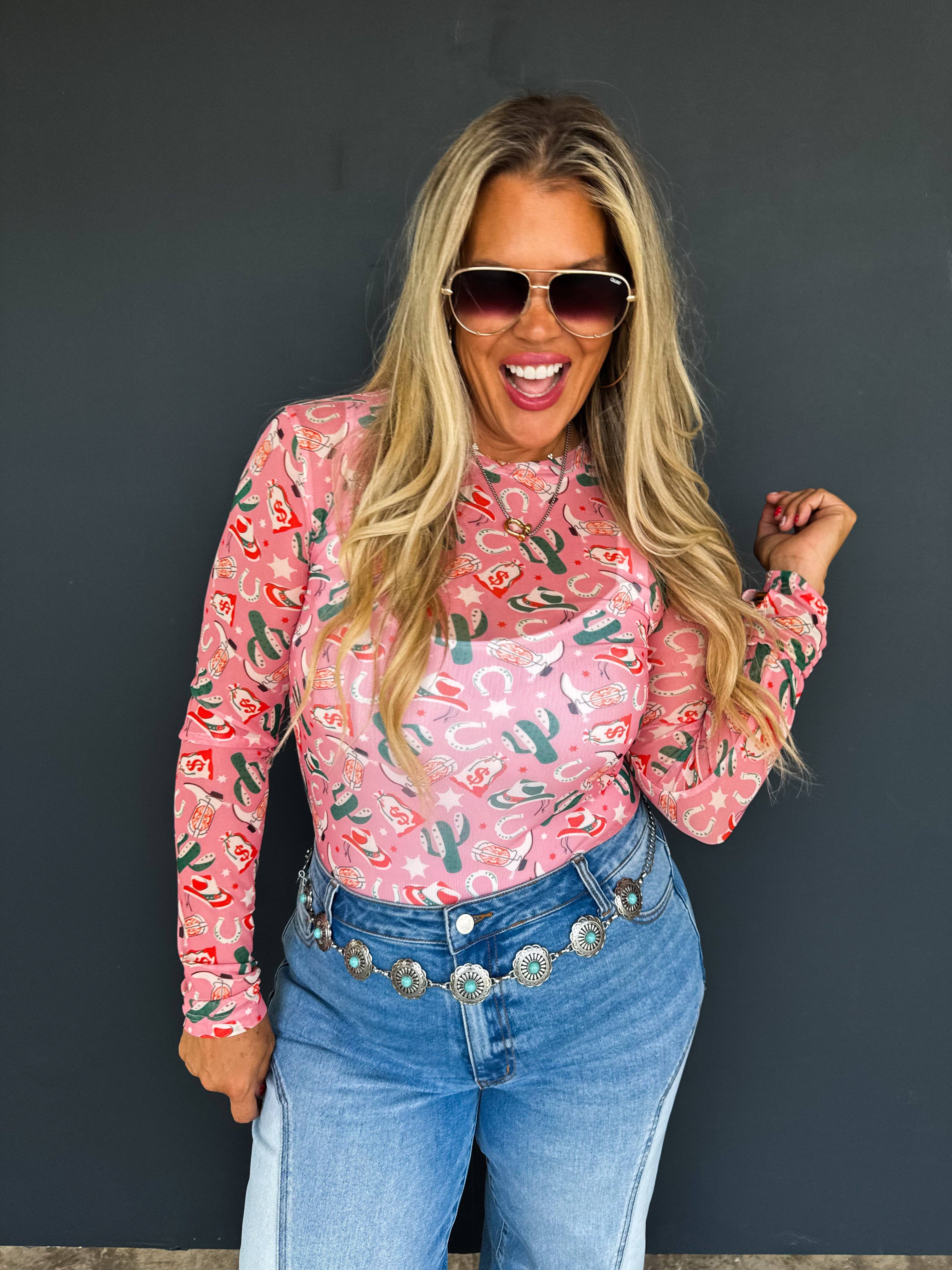 BLAKELEY - Wholesale Blouse - Women's - BOOTS & BLOOMS COLLECTION MESH TOPS24